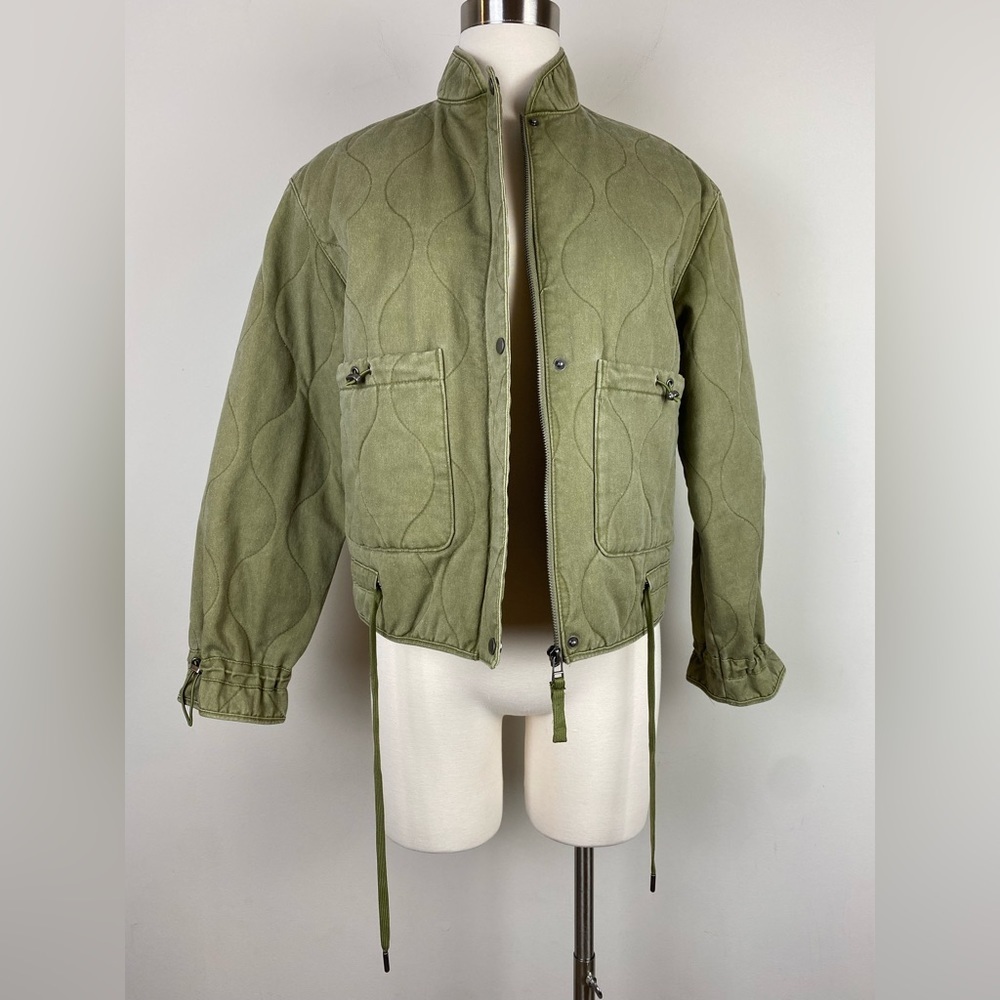 Joie Olive Green Quilted Utility Jacket